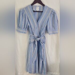 Finley Blue and White Striped Midi Dress Size XS